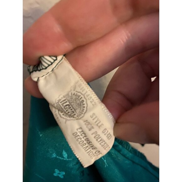 Vintage Christian Dior Kaleidescope 1980's Floral Print Green Robe - Small - Picture 12 of 12